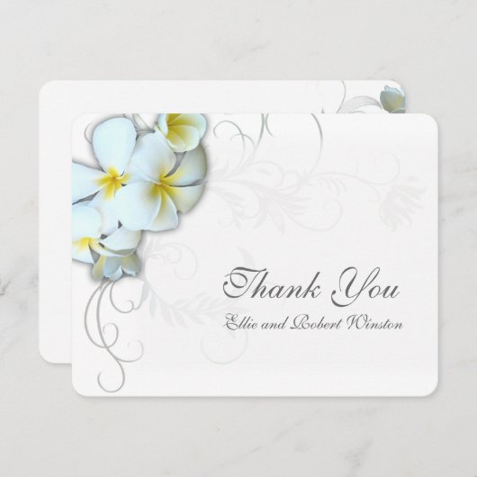 プルメリアのパーソナライズされた繁栄お礼 サンキューカード (正面/裏面)