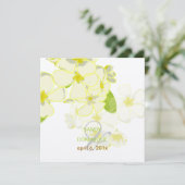 プルメリアのレイの目的地ウェディング 招待状 (スタンド正面)