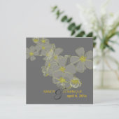 プルメリアの色、灰色の黄色の黒 招待状 (スタンド正面)