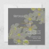 プルメリアの色、灰色の黄色の黒 招待状 (裏面)