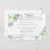 プルメリアの花が咲き誇る披露宴会場の封筒 エンクロージャーカード (正面/裏面)