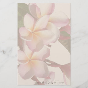 プルメリアの花のパーソナライズな文房具 便箋