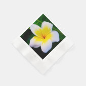 プルメリアの花の写真 縁ありカクテルナプキン (角)