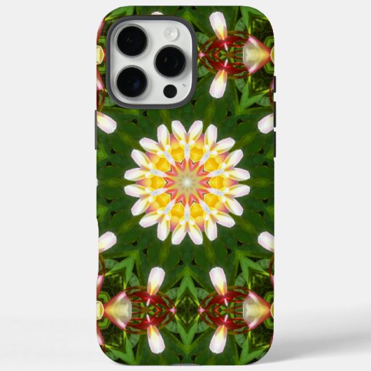 プルメリアの花の曼荼羅 トロピカルな対称性 Case-Mate iPhoneケース (裏面)