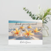 プルメリアの花の砂の感謝カード サンキューカード (スタンド正面)