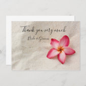 プルメリアの花の砂の感謝カード サンキューカード (正面/裏面)