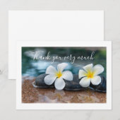 プルメリアの花の砂の感謝カード サンキューカード (正面/裏面)