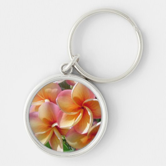 プルメリアの花はKeychainを着色します キーホルダー (正面)