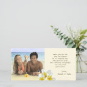 プルメリアの花ビーチ結婚式写真ありがとう サンキューカード (スタンド正面)