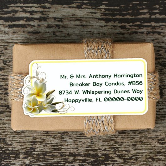 プルメリアの蘭プリプリントされた宛名ラベル シール