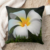 プルメリアのFrangipaniのハワイの白い花 クッション (ブランケット)