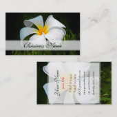 プルメリアのFrangipaniのハワイの白い花 名刺 (正面/裏面)