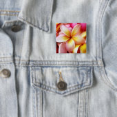 プルメリアのFrangipaniのハワイの花によってカスタマイズブランク 缶バッジ (インサイチュ)