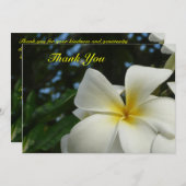 プルメリアのFrangipaniの花の悔やみや弔慰のサンキューカード サンキューカード (正面/裏面)