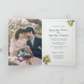 プルメリアイエロ結婚ーの愛のお祝い折り畳み 招待状 (内部)