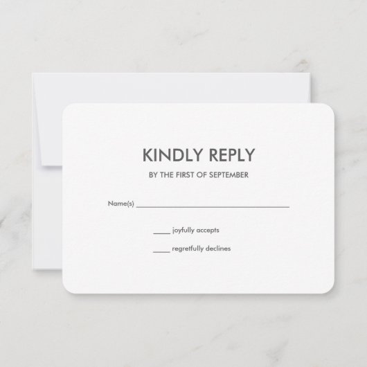 プルメリアウェディングRSVP応答カード 招待状 (裏面)