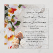 プルメリアオーキッドレイインサンドビーチ結婚式広場 招待状 (正面/裏面)