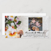 プルメリアオーキッドレイインサンドフォトカード セーブザデート (正面/裏面)