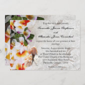 プルメリアオーキッドレイインザサンドビーチ結婚式 招待状 (正面/裏面)