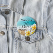 プルメリアスターフィッシュビーチトロピカルハワイ 缶バッジ (インサイチュ)