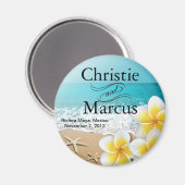 プルメリアスターフィッシュビーチトロピカルフリット マグネット (正面/裏面)