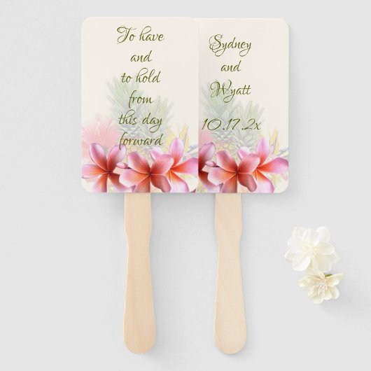 プルメリアトロピカルハワイアンHave n Hold ハンドファン (正面&裏面)