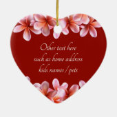 プルメリアハワイアンハート初めてのクリスマス 結婚した セラミックオーナメント (裏面)