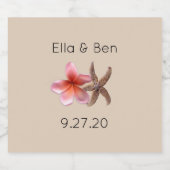 プルメリアパーソナライズされたのビールボトルラベル ビールラベル (シングルラベル)