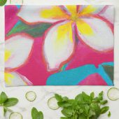 プルメリアパーティーハワイアート キッチンタオル (折り畳み)