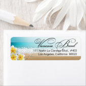 プルメリアヒトデビーチトロピカル結婚ハワイ ラベル (インサイチュ)