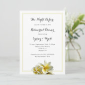 プルメリアフラワーイエローリハーサルディナー招待状 招待状 (スタンド正面)