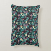 プルメリアフラワーエメラルドグリーン熱帯葉 アクセントクッション (裏面(縦))