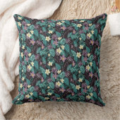 プルメリアフラワーエメラルドグリーン熱帯葉 クッション (ブランケット)