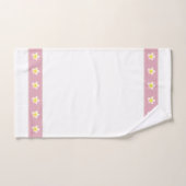 プルメリアフラワーオンライトバラ金ゴールド&ホワイト バスタオルセット (ハンドタオル)