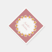 プルメリアフラワーズオンバラ金ゴールド誕生日 スタンダードカクテルナプキン (角)