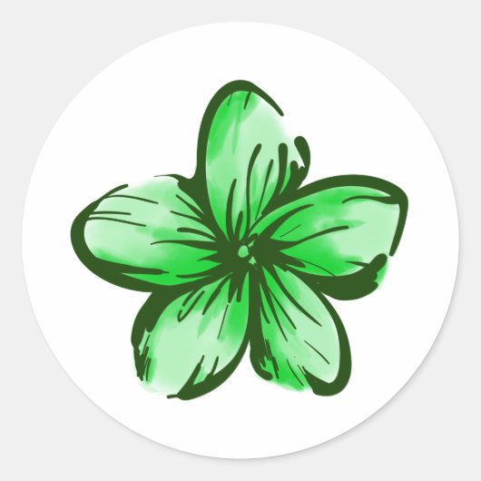 プルメリアフラワーハワイスタイル ラウンドシール (正面)