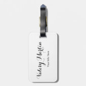 プルメリアフランギパニフラワートロピカルビーチモノグラム ラゲッジタグ (裏面縦)