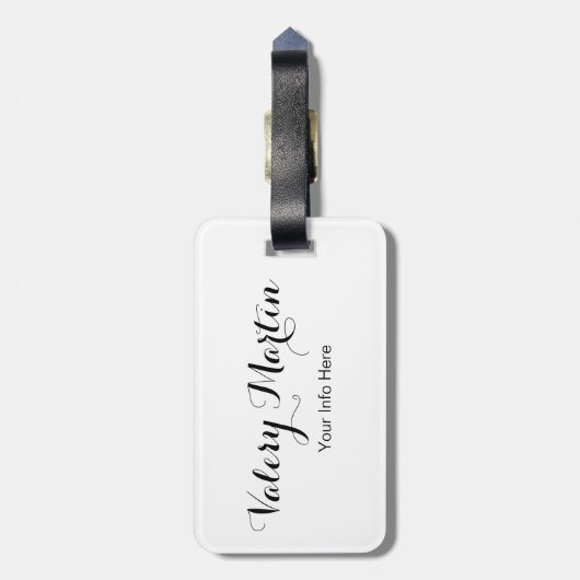 プルメリアフランギパニフラワートロピカルビーチモノグラム ラゲッジタグ (裏面縦)