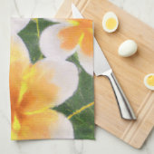 プルメリアフランギパニ熱帯産キッチンデコータオル キッチンタオル (四つ折り)