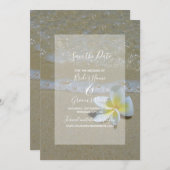 プルメリアフランジパニオンサンドウェディング日付を保存 セーブザデート (正面/裏面)