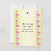 プルメリアフランジパニ招待状応答カード 出欠カード (裏面)