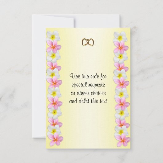 プルメリアフランジパニ招待状応答カード 出欠カード (裏面)