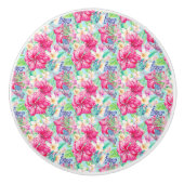 プルメリア中国のハイビスカスフォージョチョウ セラミックノブ (正面)