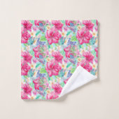 プルメリア中国のハイビスカスフォージョチョウ バスタオルセット (ウォッシュタオル)