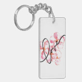 プルメリア愛水彩画Keychain キーホルダー (正面左)