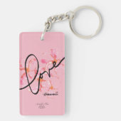 プルメリア愛水彩画Keychain キーホルダー (裏面)