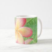プルメリア水絵画色マグカップ コーヒーマグカップ (正面右)