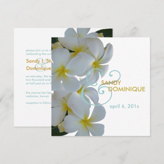 プルメリア熱結婚帯菌 招待状 (正面/裏面)
