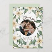 プルメリア結婚ズフラットサンキューカード サンキューカード (正面/裏面)