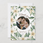 プルメリア結婚ズフラットサンキューカード サンキューカード (正面)